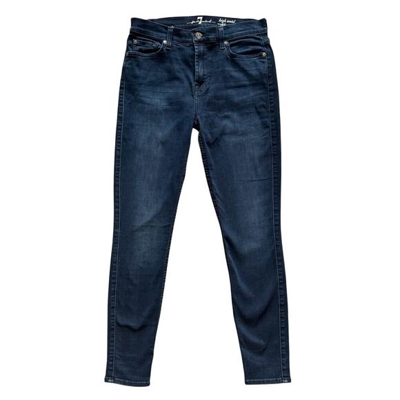 7 for All Mankind Jeans Women's Sz 28 Blue Gwenevere High Waist Ankle - Picture 1 of 14